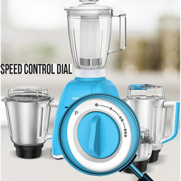 Havells 750 W GHFMGBZB075 4 Jars Momenta NV Twist Lock Mechanism Mixer Grinder (Blue)
